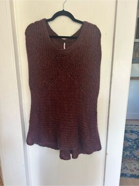 Free people Cozy Knit Sleeveless Tunic in Deep Burgundy